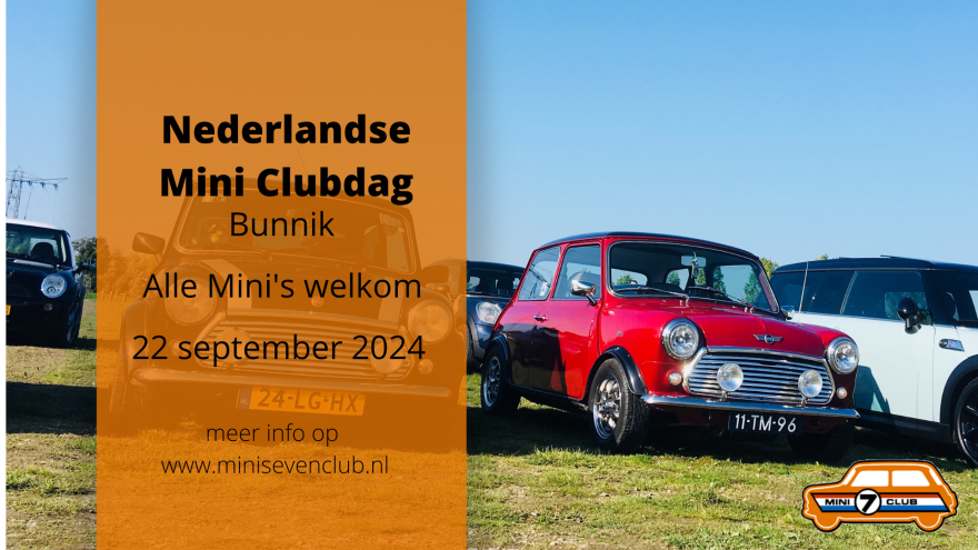 Uitnodiging Mini Clubdag 22 september 2024